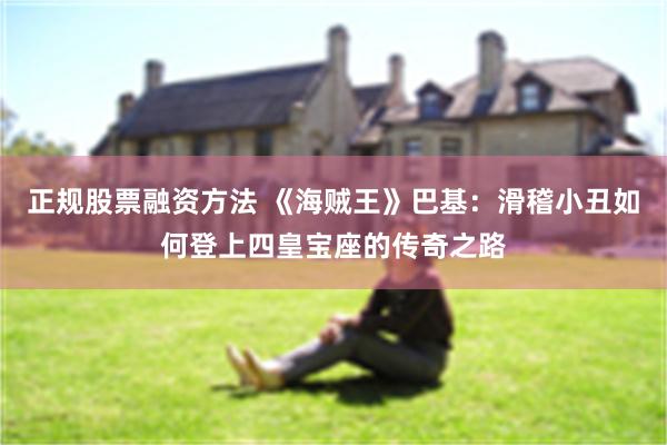 正规股票融资方法 《海贼王》巴基：滑稽小丑如何登上四皇宝座的传奇之路