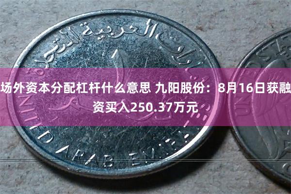 场外资本分配杠杆什么意思 九阳股份：8月16日获融资买入250.37万元