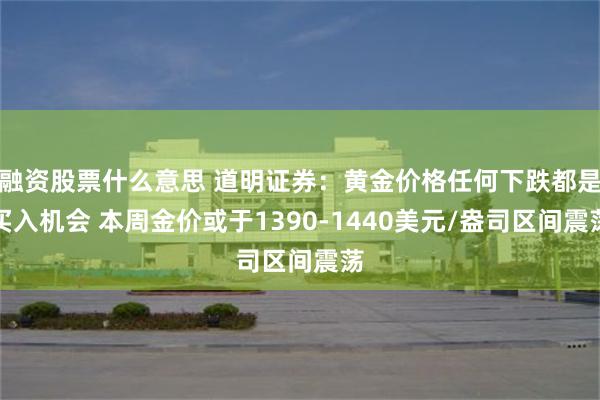 融资股票什么意思 道明证券：黄金价格任何下跌都是买入机会 本周金价或于1390-1440美元/盎司区间震荡