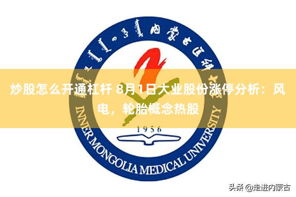 炒股怎么开通杠杆 8月1日大业股份涨停分析：风电，轮胎概念热股