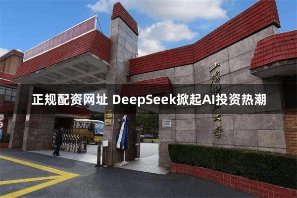 正规配资网址 DeepSeek掀起AI投资热潮